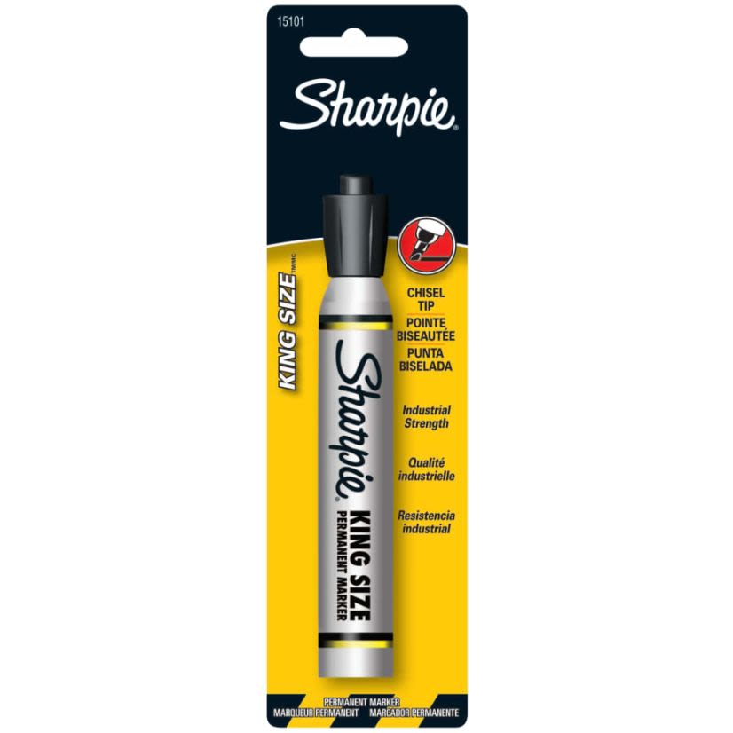 Sharpie® King Size™ 15101PP Permanent Marker, Chisel Tip, Black